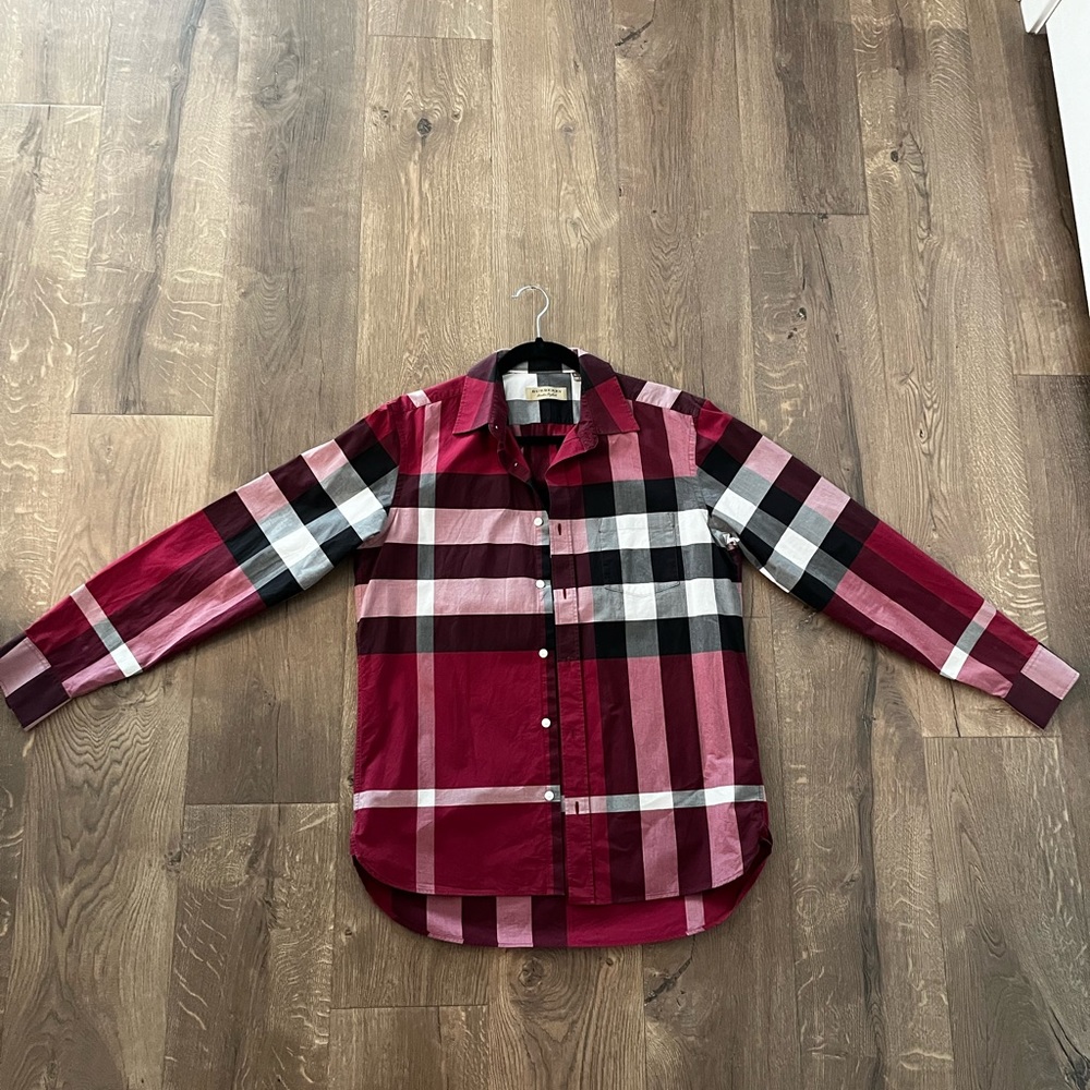 Burberry Plaid Button Long sleeve shirt Men's